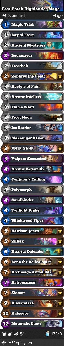 Post-Patch Highlander Mage